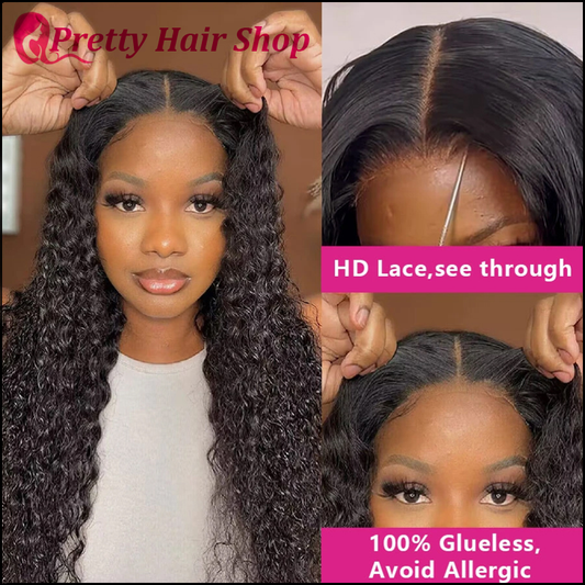 10A Wear Go Glueless Wig Curly HD Lace Front Human Hair Wigs