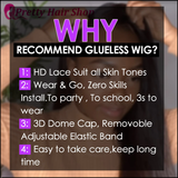 Body Wave Wear and Go Glueless Brazilian Human Hair Lace Wig
