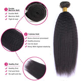 3 Bundles Kinky Straight Peruvian Hair Weave Bundles Raw Human Hair Bundles Virgin Remy Extensions For Women Coarse Yaki Weft