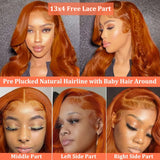 Ginger Orange 13x6 HD Lace Front Wigs Glueless Body Wave Highlight Colored 13x4 brazilian Human Hair Lace Frontal Wig For Women