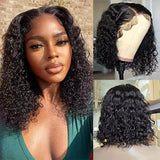 Water Wave Bob Glueless Wig Human Hair Ready to Wear and Go Short Bob Human Hair Wigs 8-16 Inch 4x4 Pre Cut Lace Wigs for Women