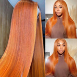 5x5 Glueless Bone Straight Wigs 280 Density 13x4 13x6 Lace Front Human Hair Wig Orange Brazilian Hair Baby Hair Wigs 28 30inch