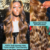 30 38 inch Body Wave 13x4 Lace Front Wig 4/27 Highlight Honey Blonde Colored Brazilian Lace Frontal Wigs For Women Human Hair