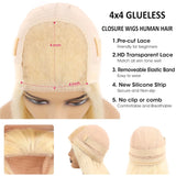 613 Lace Frontal Wig 13x4 Human Hair Body Wave For Women Color Lace Front Wig Transparnet Blonde Pre-Plucked Glueless Human Hair