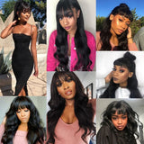 Body Wave Lace Front Wig Human Hair Wigs With Bangs Glueless 13x4 Lace Frontal Wig Pre Plucked Cheap Hair Wigs On Sale Clearance