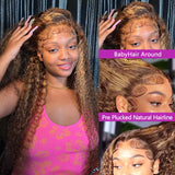 13x6 Hd Lace Frontal Wig Highlight Wig Human Hair Wigs Curly Ombre Colored Honey Blonde Water Wave 13x4 Deep Wave Frontal Wig