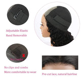 Deep Wave Wear And Go Glueless Lace Frontal Human Hair Wig 4x4 Lace Closure Wig Curly Wave Glueless Human Hair Wig For Women