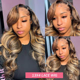 Highlight Wigs 360 HD Lace Front Wigs Body Wave P4/27 Highlight Wigs Human Hair Wigs For Women Ombre 13x4 13×6 Lace Frontal Wigs