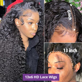 360 Curly Human Hair Wigs For Black Women Human Hair 4x4 5x5 Water Wave Lace Closure Wig 13x4 13x6 Hd Deep Wave Lace Frontal Wig