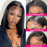 Wear Go Glueless Wig Short Bob Wig Straight 13x4 Lace Front Wig Human Hair Wigs Pre Plucked Front Wig Brazilian Lace Wigs