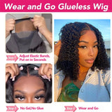 Water Wave Bob Glueless Wig Human Hair Ready to Wear and Go Short Bob Human Hair Wigs 8-16 Inch 4x4 Pre Cut Lace Wigs for Women