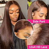 Brown Lace Front Human Hair Wigs Pre Plucked With Baby Hair 360 Full Lace 13x4 13x6 Chocolate Straight Hd Lace Frontal Wig