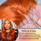 Body Wave 13x4 Colored Lace Frontal Wig 13x6 Ginger Orange HD Lace Front Glueless Human Hair Wig To Wear For Women 30 Inch Hair