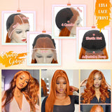 Ginger Orange 13x6 HD Lace Front Wigs Glueless Body Wave Highlight Colored 13x4 brazilian Human Hair Lace Frontal Wig For Women