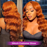 Ginger Orange 13x6 HD Lace Front Wigs Glueless Body Wave Highlight Colored 13x4 brazilian Human Hair Lace Frontal Wig For Women