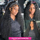 13x6 HD Deep Wave Lace Frontal Wig 28 30 Inch Glueless Water Wave Curly Lace Frontal Wigs 13x4 Human Hair Wigs For Women On Sale