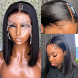 Wear Go Glueless Wig Short Bob Wig Straight 13x4 Lace Front Wig Human Hair Wigs Pre Plucked Front Wig Brazilian Lace Wigs