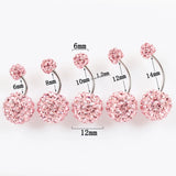 Belly button ring 6/12 mm ball 16G not allergic stainless steel piercing aurora white pink top quality navel bar body jewelry