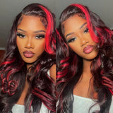 Burgundy Lace Front Wigs Human Hair 1B/99J Colored Body Wave 13X4 Human Hair Wigs Pre Plucked Burgundy Wig with Baby Hair 180%