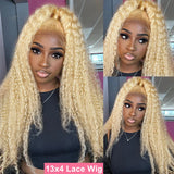 30 Inch 613 Honey Blonde Deep Wave 13x6 Hd  Lace Frontal Wig Glueless Preplucked Curly 13x4 Water Wave Lace Front Human Hair Wig