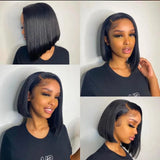 13x4 HD Lace Frontal Wigs Straight Short Bob Wig Human Hair Wigs For Women Brazilian Pre Plucked 4x4 Lace Front Human Hair Wig