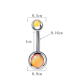 2023 New Bellybutton Piercing Fire Opal Navel Rings 10G Titanium Bell Button Ring Piercing Belly Button Jewelry