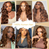 Body Wave Chocolate Brown Lace Front Wigs 13x4 HD Brown Lace Front Human Hair Wigs Lace Frontal Wig Color 4 Human Hair For Women