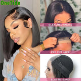 Glueless Wig Human Hair Ready To Wear Water Wave Bob Human Hair Wig Glueless Pre-Cut 4x4  Lace Curly Human Hair Wigs for Women