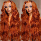 Ginger Orange 13x6 HD Lace Front Wigs Glueless Body Wave Highlight Colored 13x4 brazilian Human Hair Lace Frontal Wig For Women