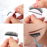 1 Set Natural false eyelashes wispy handmade 3d mink lashes with Self-Adhesive Glue-Free Eyelash Glue Strip Makeup tools