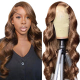 Body Wave Chocolate Brown Lace Front Wigs 13x4 HD Brown Lace Front Human Hair Wigs Lace Frontal Wig Color 4 Human Hair For Women