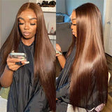 13x4 Chocolate Brown Lace Front Wigs Human Hair For Women 13x6 Hd Glueless Straight Lace Frontal Wig 4x4 Closure Human Hair Wig