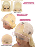 Transparent 613 HD Lace Frontal Wig 4×4 Glueless Bleached wig Blonde Color Brazilian13×4 Body Wave HD Lace Front Human Hair Wigs