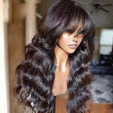Body Wave Lace Front Wig Human Hair Wigs With Bangs Glueless 13x4 Lace Frontal Wig Pre Plucked Cheap Hair Wigs On Sale Clearance