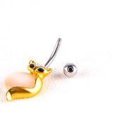 2023 New Bellybutton Piercing Fire Opal Navel Rings 10G Titanium Bell Button Ring Piercing Belly Button Jewelry