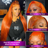 5x5 Glueless Bone Straight Wigs 280 Density 13x4 13x6 Lace Front Human Hair Wig Orange Brazilian Hair Baby Hair Wigs 28 30inch