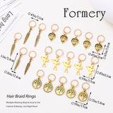 Feather Braid Hair Charms Gold Tree of Life Loc Jewelry Diamond African Dreadlock Accessories for Black Women (20PCS)