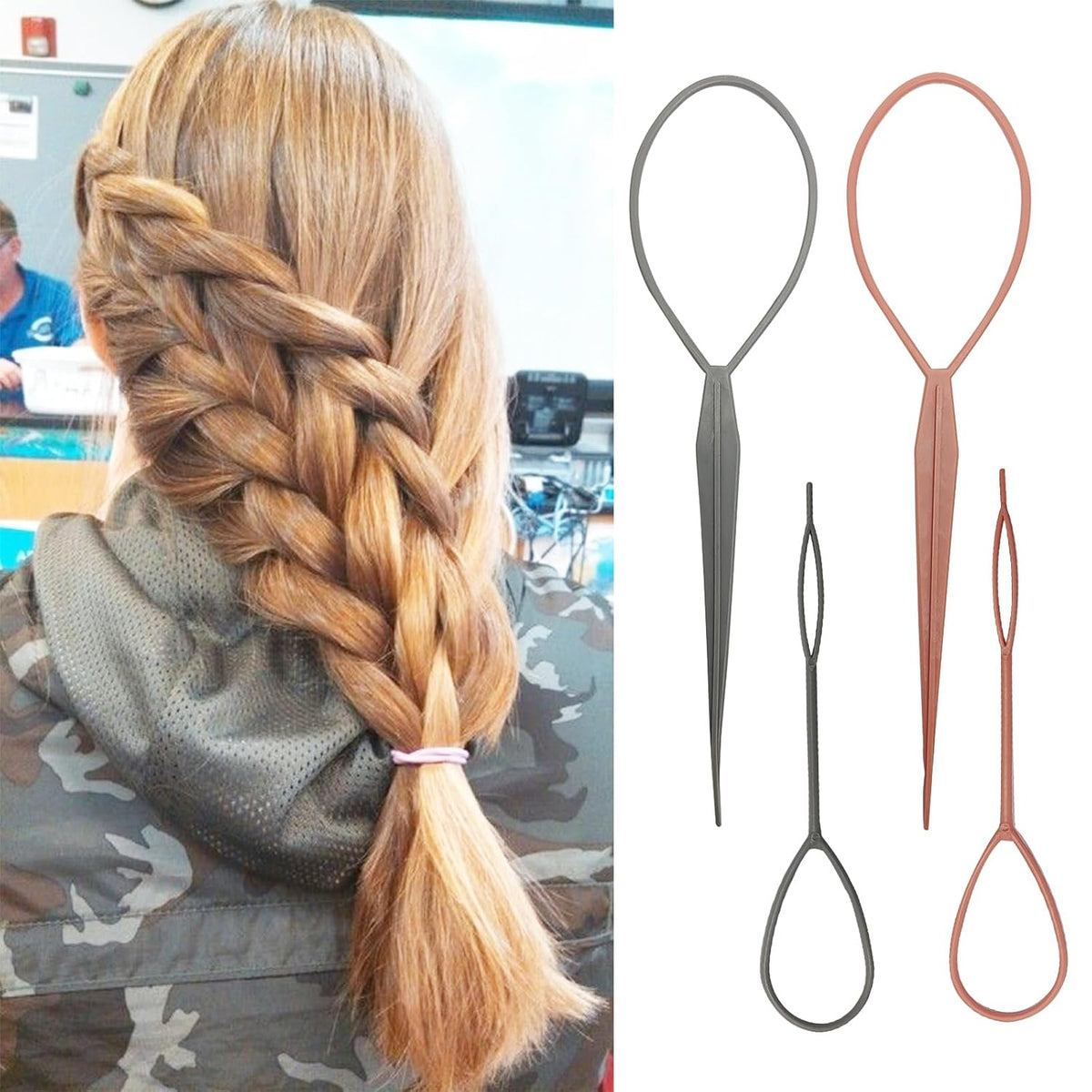 4 Pcs Hair Braid Ponytail Maker Styling Tool