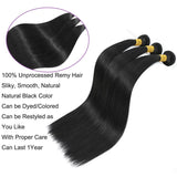 Straight Bundles Human Hair 28 Inch Single Bundles Hair Extensions 100% Unprocessed Human Hair One Bundle Silky Straight 12A Brazilian