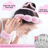 Spa Headband for Washing Face, Cute Skincare Headband and Wristband with Hair Clips Set for Women Girl, Soft-Puffy Velvet Makeup Headbands (Pink)